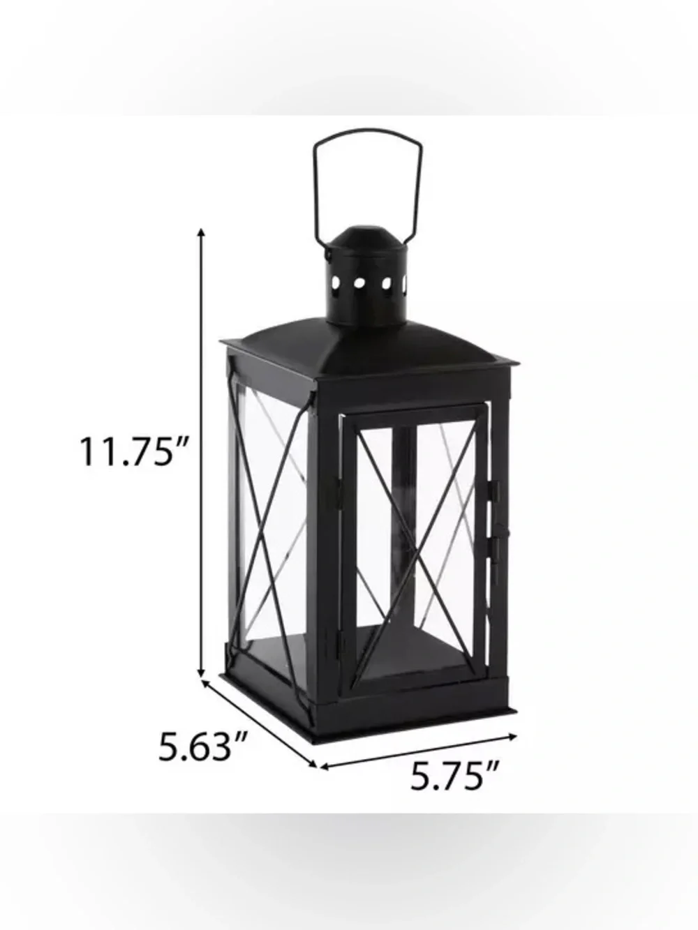 Crossbuck Farmhouse Metal Lantern